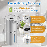 Automatic Foaming Soap Dispenser with Digital Display, 6-Level Foam Adjustable, Rechargeable, 12.8oz/ 380ml Wall Mounted Touchless Hands Free Auto Dispenser for Kitchen, Bathroom, Hotel, Restaurant