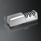 Electric Knife Sharpener for Kitchen - 3-Stage with 100% Diamond Abrasives & 15° Precision Angle Guide - Fast Repair & Polish, Profesional with Magnetic Dust Box