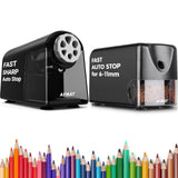 AFMAT 6 Holes Electric Pencil Sharpener and Heavy Duty Electric Pencil Sharpener for 6-11mm Pencils
