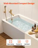 VEVOR Alcove Bathtub, 48" x 30" Contemporary Alcove Acrylic Bathtub, Soaking Bath Tub with Right Hand Drain and Overflow Hole, Large Rectangular Deep Soak Tub for Bathroom with Integral Flange, White