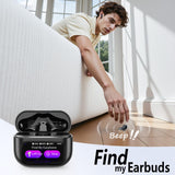 Thunelec Wireless Earbuds, Bluetooth 5.4 Headphones with Multifunctional Touch Screen, 48H Bass Stereo Ear Buds with ANC/ENC Noise Cancelling/Transparency Mode, IPX7 Earphones with 5 EQ Modes, Black