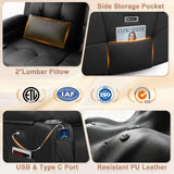 Power Reclining Loveseat with Massage & Heat,Wall Hugger Loveseat Recliner with LED Lights