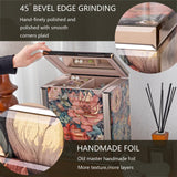 Homruilink High End Glass Jewelry Box for Women, 5 Layer,Peony