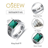 Oseew 2027 Men Graduation Class Senior High School Ring (White Gold)