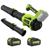 Cordless Leaf Blower with 2 Batteries, 580CFM Brushless Motor for Easy Lawn Care & Car Drying, Lightweight Handheld Blower Ideal for Women & Seniors, Fast Charger Included