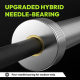 Olympic Womens Barbell Bar 6.5 ft, 35lb/15kg Weightlifting Bar for Powerlifting, Bench Press, Deadlift, Squat - 1000 lb Capacity, Home & Gym Strength Training, Black & Silver