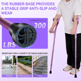 Uoieeong Forearm Crutches for Adults, 10-Level Adjustable & Foldable - Lightweight Aluminum Crutches with Anti-Fall Cuff, 300LBS Capacity for Elderly & Injury Recovery (2PCS)