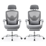 Office Computer Desk Chair Set of 2, Ergonomic High-Back Mesh Rolling Work Swivel Chairs with Wheels, Comfortable Lumbar Support