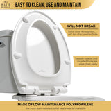 Bath Royale Toilet Seat Upgrade Round BR500-02 Heavy Duty Quiet Close, Durable, Stain-Resistant and Easy to Clean, Fits All Toilet Brands, Executive Series - Almond/Bone