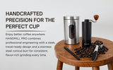 HANDMILL PRO Manual Coffee Grinder - Adjustable Setting for French Press/Espresso Adjustable Setting for French Press/Espresso - (Storing tin + cleaning brush + measuring scoop)