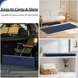 Foldable Yoga Mat, 74"Lx32"Wx1/3"Thick, Folding Exercise Mat, Non-slip Wide Pilates Mats for Home Workout/Travel, Portable Yoga Mat Thick (Navy Blue)