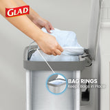 Stainless Steel Step Trash Can, Series 2 with Clorox Protection - Large Metal Kitchen Garbage Bin