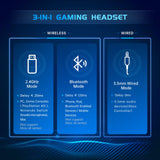 Wireless Gaming Headset for PS5, PS4 Fortnite & Call of Duty/FPS Gamers, PC, Nintendo Switch, Bluetooth 5.3 Gaming Headphones -White Gtheos