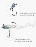 Facikono Lures for Bass Jig Head Soft Swimbait, 6-Pack 6 Colors Plastic Bait for Saltwater/Freshwater Fishing
