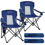 SAILARY Outdoor Folding Camping Chair with Cup Holder, Storage Bag, Large Anti-Sink Feet, 400lbs Capacity, 2 Pack Breathable Mesh Portable Chair for Camping, Beach, Fishing, Sports, Blue