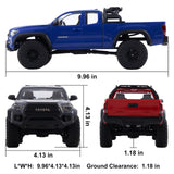 FMS 1/24 FCX24MS Toyota Tacoma S RC Crawler, Officially Licensed RC Truck 2 Speeds Switch with LED Lights, Off-Road RC Model for Adults (Blue)