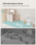 SONGMICS 6-Layer Jewelry Box Organizer with 5 Drawers, Jewelry Storage Case with Lock and Mirror, Large Storage Capacity, Gift for Loved Ones, for Necklaces, Watches, White UJBC152W01