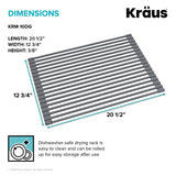 Kraus Roll Up Dish Drying Rack with Self-Draining Silicone Dish Drying Mat and Silicone Soap Dish Holder in Black, KDM-KRM-10BL