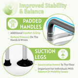 Jesosia Toilet Safety Rails for Seniors - Adjustable & Foldable Medical Toilet Safety Frame - Heavy Duty Stand Alone Toilet Handles Support for Elderly Disabled & Handicap - Fits Most Toilets (380 lb)