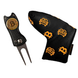 HODL 21 Bitcoin Divot Repair Tool and Blude Putter Cover Combo - Black