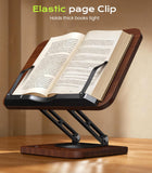 LOXP Book Stand with Storage, 360° Rotating Cookbook Stand, Ergonomic