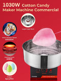 FOHERE Cotton Candy Machine, 1030W Electric Commercial Candy Floss Maker, 20 inch Stainless Steel Bowl with Sugar Scoop,Easy Use for Home Kids Birthday, Family Party, Carnival,Red