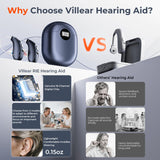 Villear OTC Hearing Aids for Seniors, 16-Channel Digital Chip for Clear Speech, Intelligent Noise Reduction & Anti-Howling, 80Hrs Rechargeable, Invisible Comfortable Fit for People with Hearing Loss