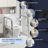 Loyoda Foldable Toilet Safety Rails for Seniors - Adjustable Toilet Safety Frame & Toilet Handles for Elderly & Disabled, Fits Most Toilets, 350lb Capacity, Gray