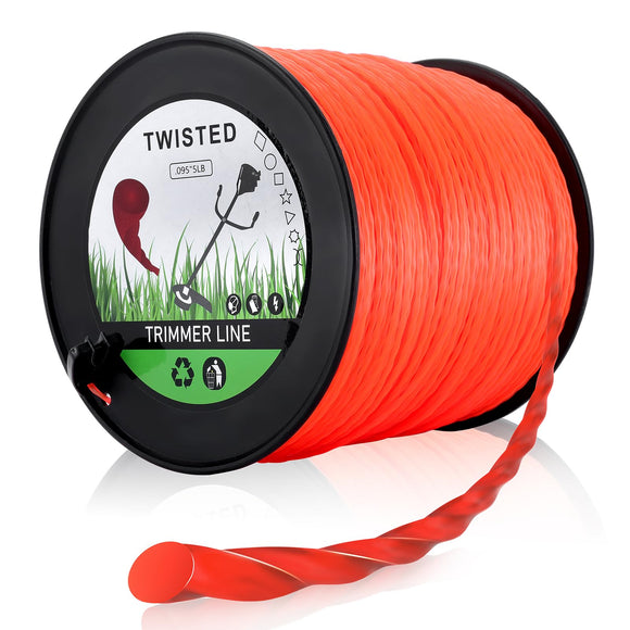 1889-ft Trimmer Line Round Twist, Commercial 2.4 mm/095-Inch String Trimmer Line in Spool, Weed Eater String 095