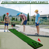 Golf Pong Putting Green Indoor Outdoor Golf Game Set with 2 Putters 2 Golf Balls 2 Golf Cups & Flags FARROLL