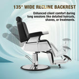 Artist hand Barber Chair Reclining Hydraulic Barber Chairs Heavy Duty Styling Chairs for Salon Chair Tattoo Chair Beauty Equipment (Black)