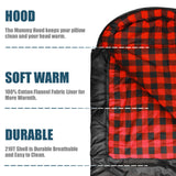 ShinHye 0 Degree Sleeping Bag for Adults - Cotton Flannel 4 Season Cold Weather Winter, XXL Big and Tall Camping Sleeping Bag with Compression Sack (Black1, 90"×35" Right Zip)
