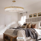 kvtinmty Round Crystal Chandelier, D40 Modern Gold Crystal Chandeliers for Dining Room, 14-Light Height Adjustable Chandelier for Living Room, High Ceiling Staircase, Foyer