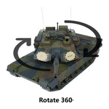 Heng Long Modified Edition 1/16 2.4ghz Remote Control US M1A2 Abrams Tank Camouflage Color(360-Degree Rotating Turret)(Steel Gear Gearbox)(3800mah Battery)(Metal Tracks &Sprocket Wheel & Idle Wheel)