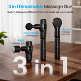 NAPRE 3-in-1 Mini Massage Gun with Heat and Cold,Deep Tissue Back Massage with Detachable Handle for Neck/Body Pain Relief,Portable Handheld Percussion Muscle Massager,Small & Quiet,5 Heads,with Case