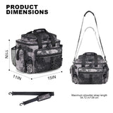 Rabjen Fishing Tackle Bag with Rod Holders & Cooler Main Compartment – Large Capacity Fishing Bag for Organized Gear Storage