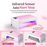 krofaue 380W Fast Curing UV Nail Lamp with Auto Sensor Professional Cordless UV Light for Gel Nails with Detachable Arm Rest, 6 Timers UV/LED Nail Dryer for Nail Salon and Home DIY