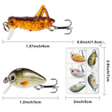 Skylety 10 Pieces Mini Fishing Lures Micro Fishing Hard Baits Crankbaits Panfish Lures Baits Topwater for Freshwater Saltwater Trout Bass Perch with Box Gear Gifts