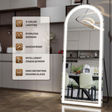 Easly 26x68 inch Full Length Mirror with Lights, LED Lighted Floor Standing, Hanging Full Length with Stand, Full Body Dressing Mirror with Dimmable 3 Color LED