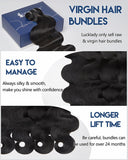Lucklady 16A Raw Bundles Human Hair Body Wave, 4 Bundles 22 24 26 28 Inch