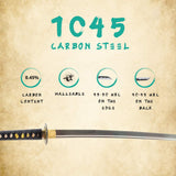 Dragon Katana, 1045 Carbon Steel Hand Forged Full Tang Japanese Sword