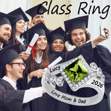 Oseew 2027 Birthstone Class Graduation Ring for Men Women (Yellow Gold)