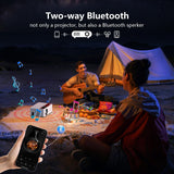 TMY 1080P Full HD Portable Mini Projector, Bluetooth Movie Projector, Compatible with TV Stick/Smartphone/PC/Game Console/HDMI/USB, Indoor & Outdoor Use, Built in Netflix app