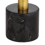 Possini Euro Design Minerva 32" Tall Modern Glam Luxe End Table Lamps Set of 2 Sculptural Gold Leaf Black Shade Living Room Bedroom Bedside Nightstand Office Home Reading Kitchen Entryway Console