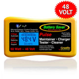 Battery Saver Premium 48 Volt 50W Pulse Charger, Maintainer & Tester (Gen. 3), Yellow, Black (2365L-48-G3) Battery Saver