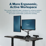 Electric Standing Desk – Height Adjustable Sit Stand VariDesk + Curved Waterfall Edge, 4 Memory Settings