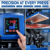 Double Station Heat Press Machine, 16x24in Dual Slide Out Auto‑Open Digital