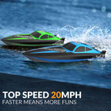 VOLANTEXRC RC Boat 20MPH Fast Remote Control Boat with Lights 2.4Ghz Toy Boat for Pools and Lakes with 2 Rechargeable Batteries Toys Gifts for Adults, Blue