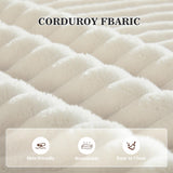 Gericco 52" Boneless Chaise Lounge Chair Indoor — Oversized Cloud-Like Cozy Comfy Modular 3-in-1 Sofa Bed for Reading, Living Room & Bedroom Corduroy Couch Sleeper, Beige