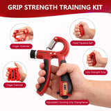 11PCS Grip Strength Trainer Kits, Hand Gripper Strengthener, Forearm Strengthener, Finger Strengthener, Finger Exerciser, Hand Exerciser, Stress Relief Ball, Grip Ring, for Muscle Building, Recover Hand Injury Navona